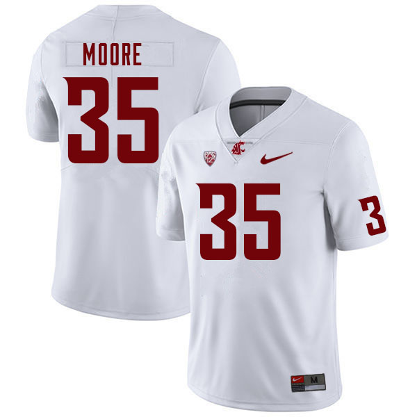 Men #35 CJ Moore Washington State Cougars College Football Jerseys Sale-White - Click Image to Close